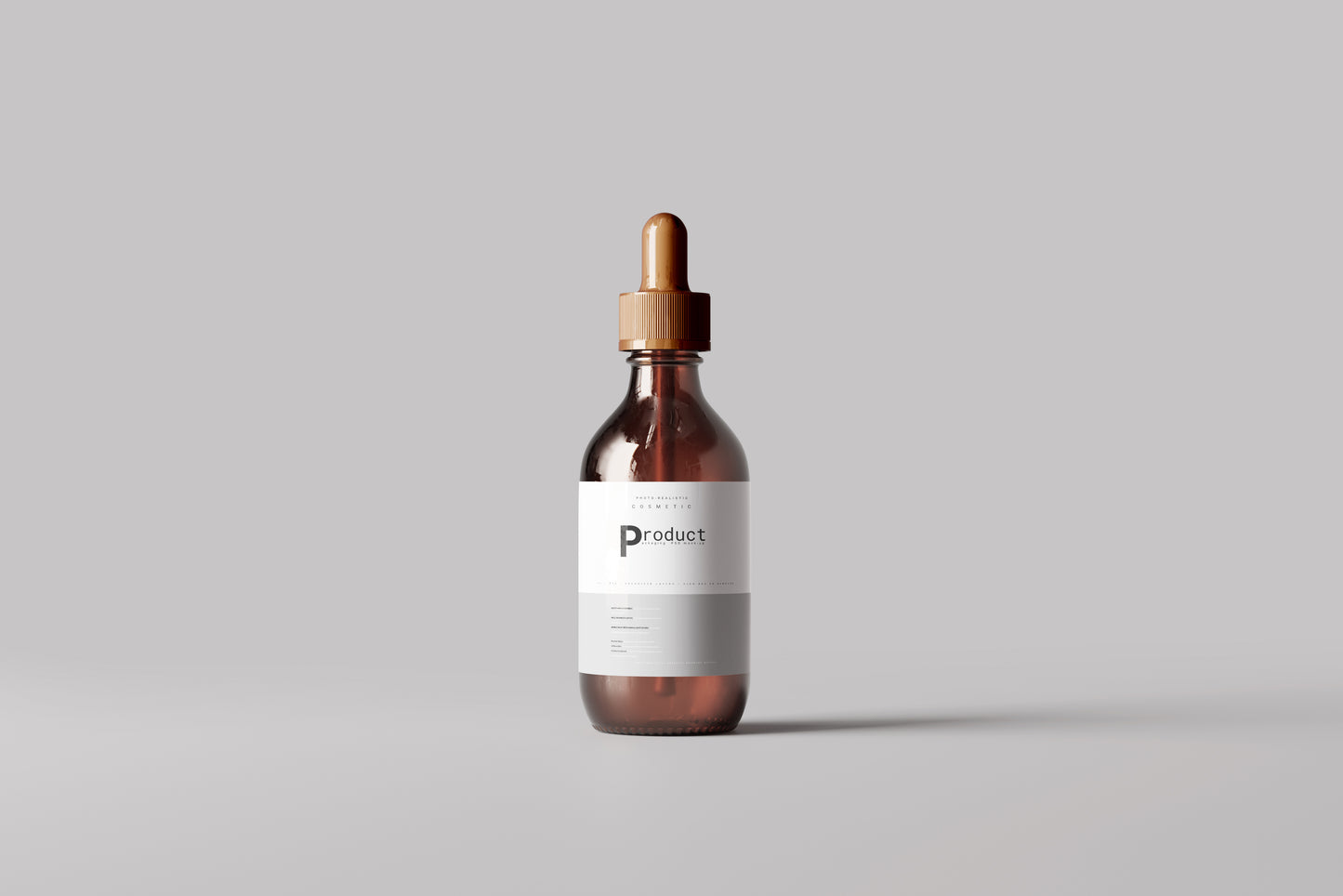 Amber Glass Dropper Bottle Mockup