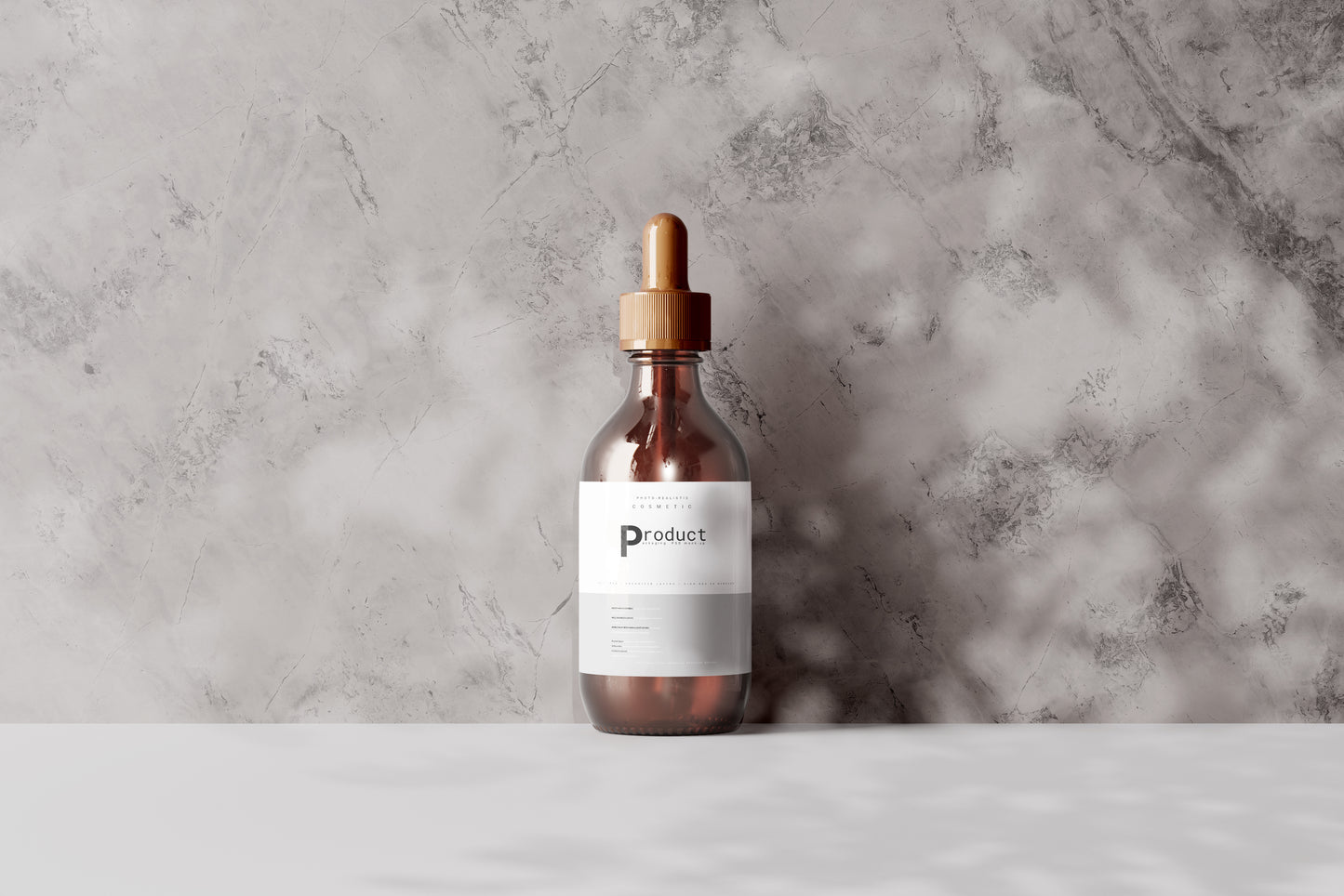 Amber Glass Dropper Bottle Mockup