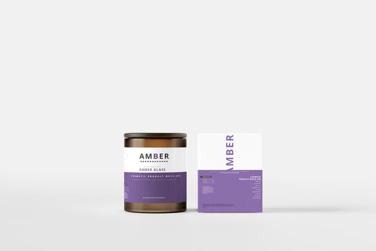 Wooden Lid Amber Glass Jar Mockups