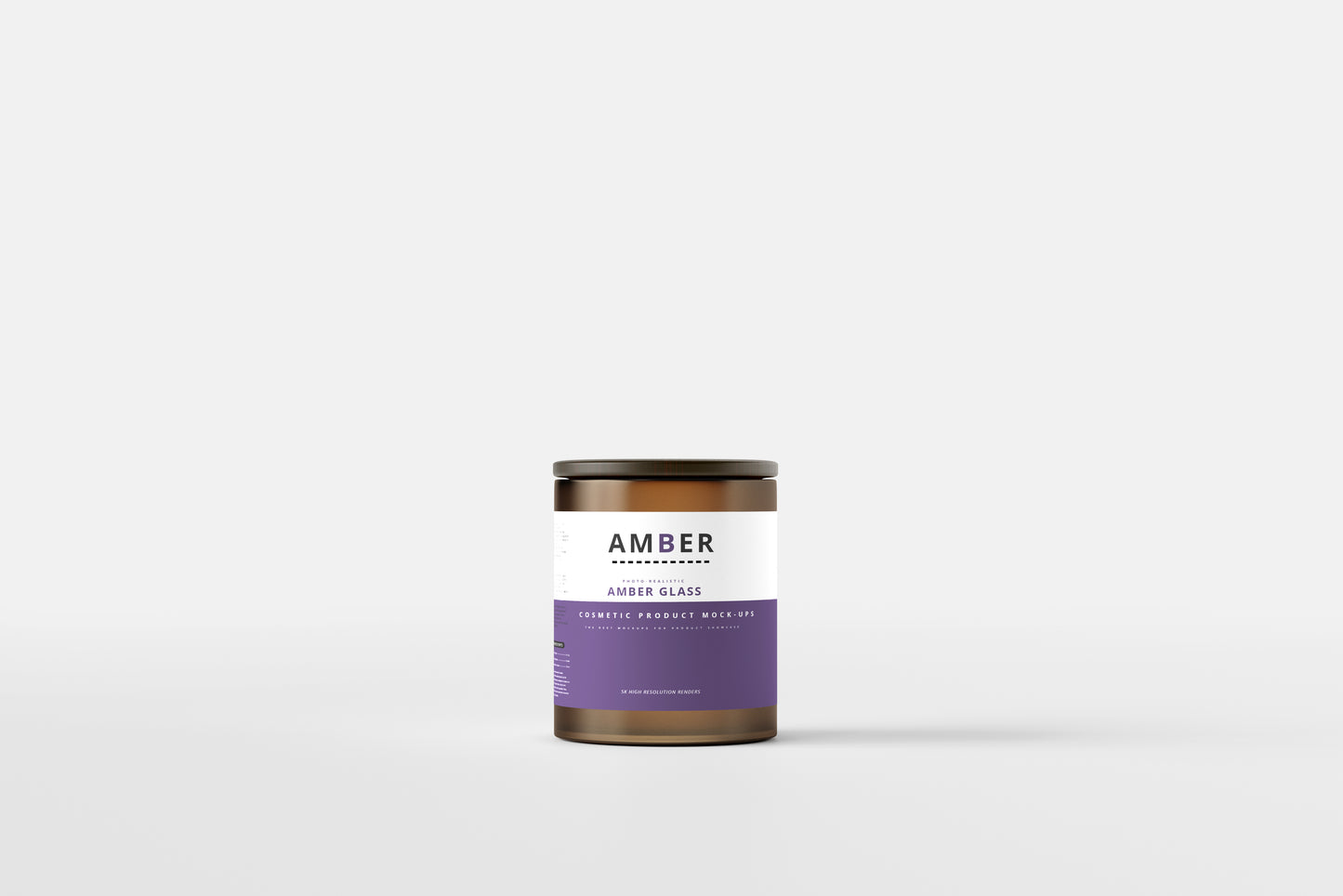 Wooden Lid Amber Glass Jar Mockups