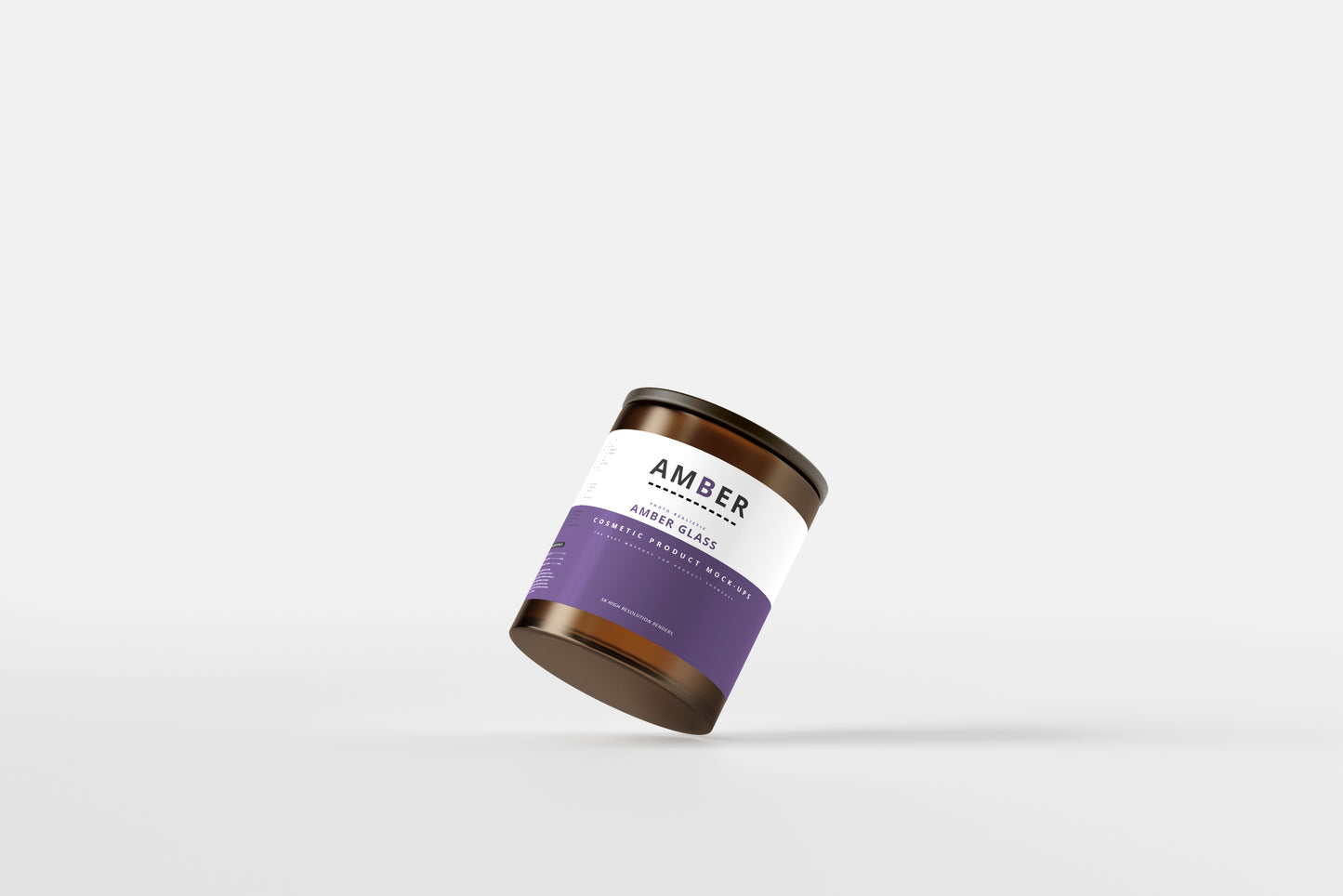 Wooden Lid Amber Glass Jar Mockups