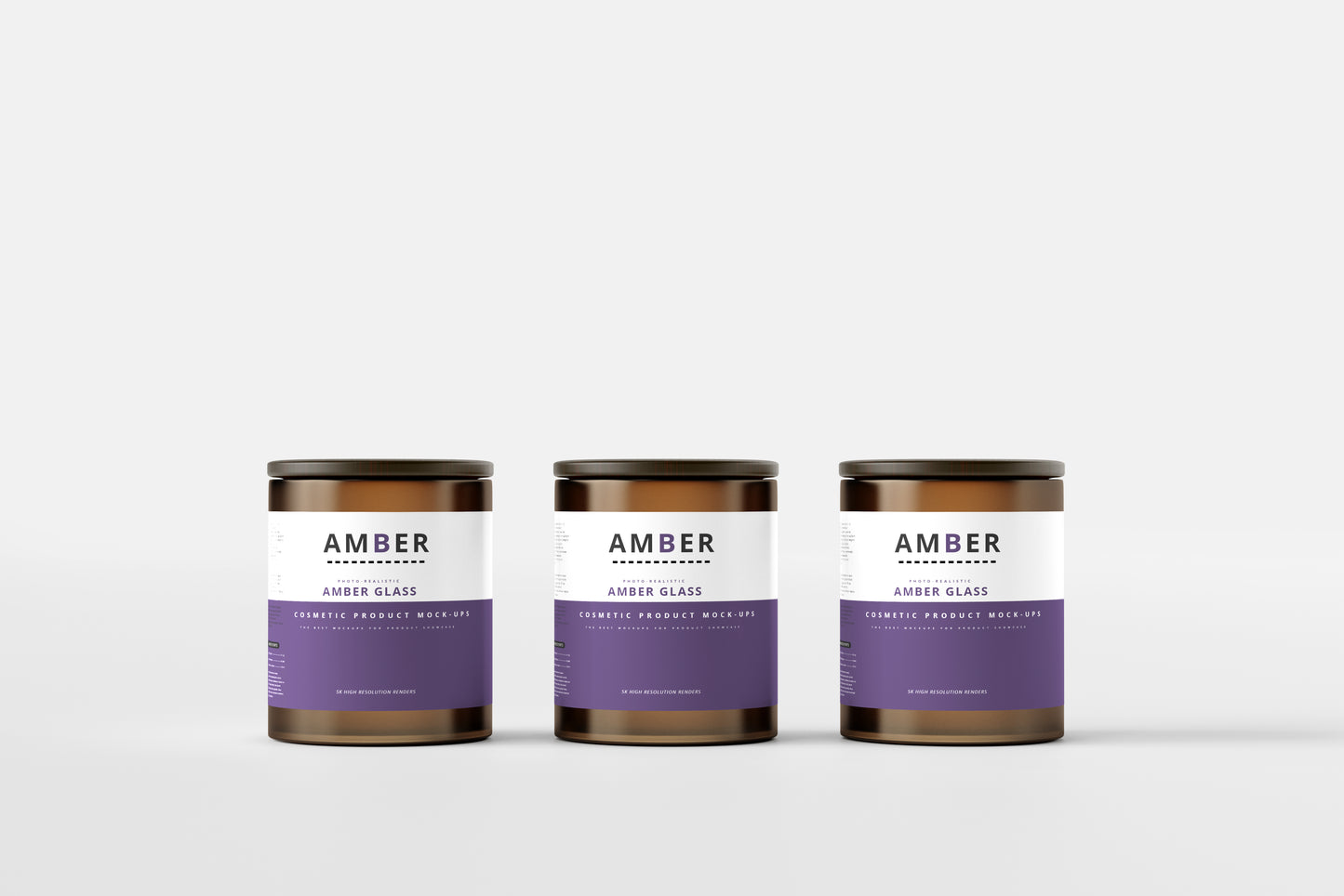 Wooden Lid Amber Glass Jar Mockups
