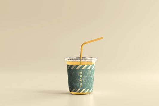 Flat Lid Small Plastic Cup Mockup