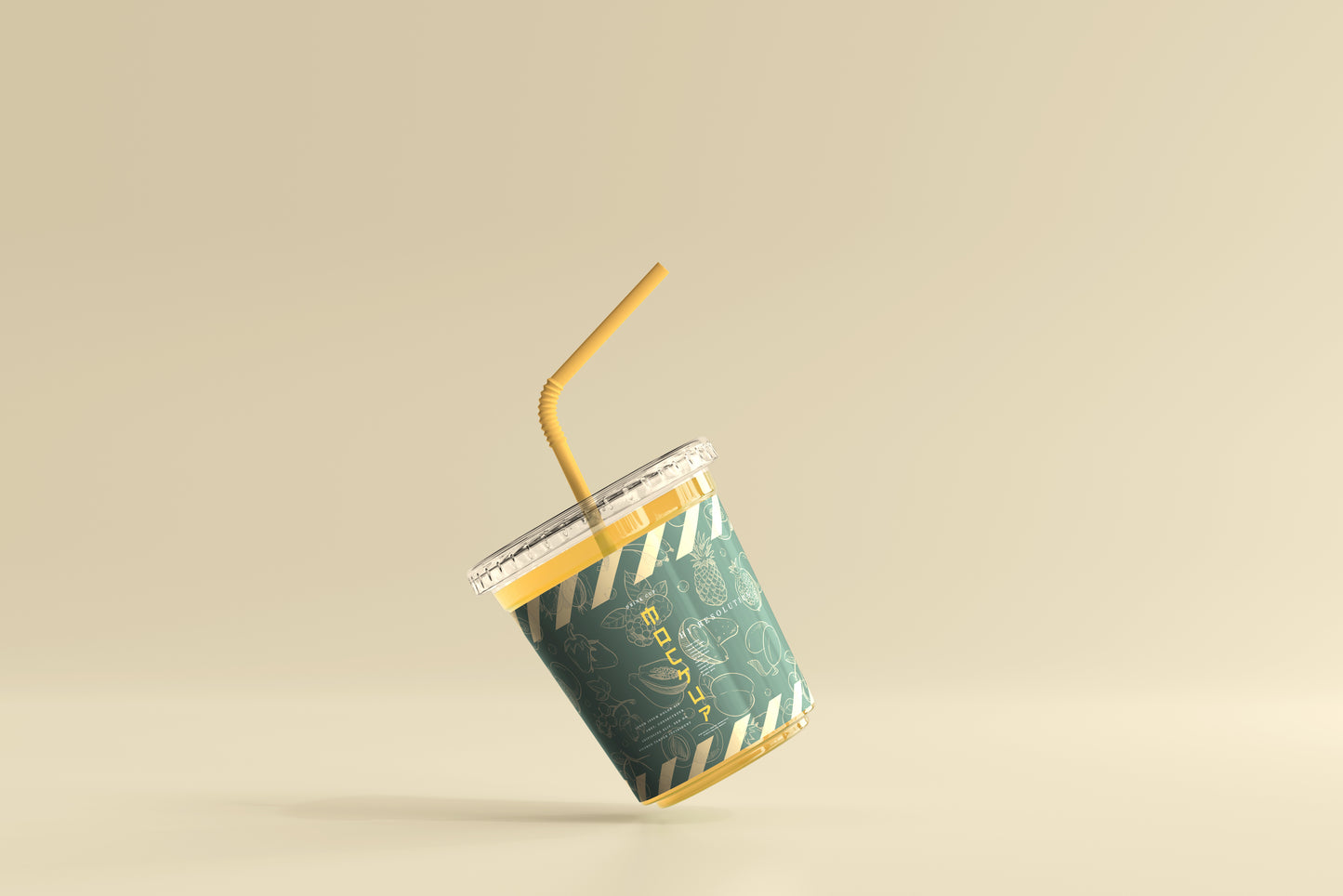 Flat Lid Small Plastic Cup Mockup