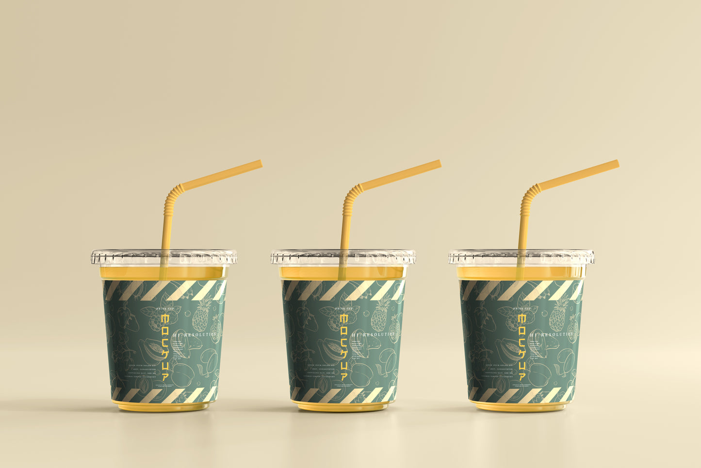 Flat Lid Small Plastic Cup Mockup