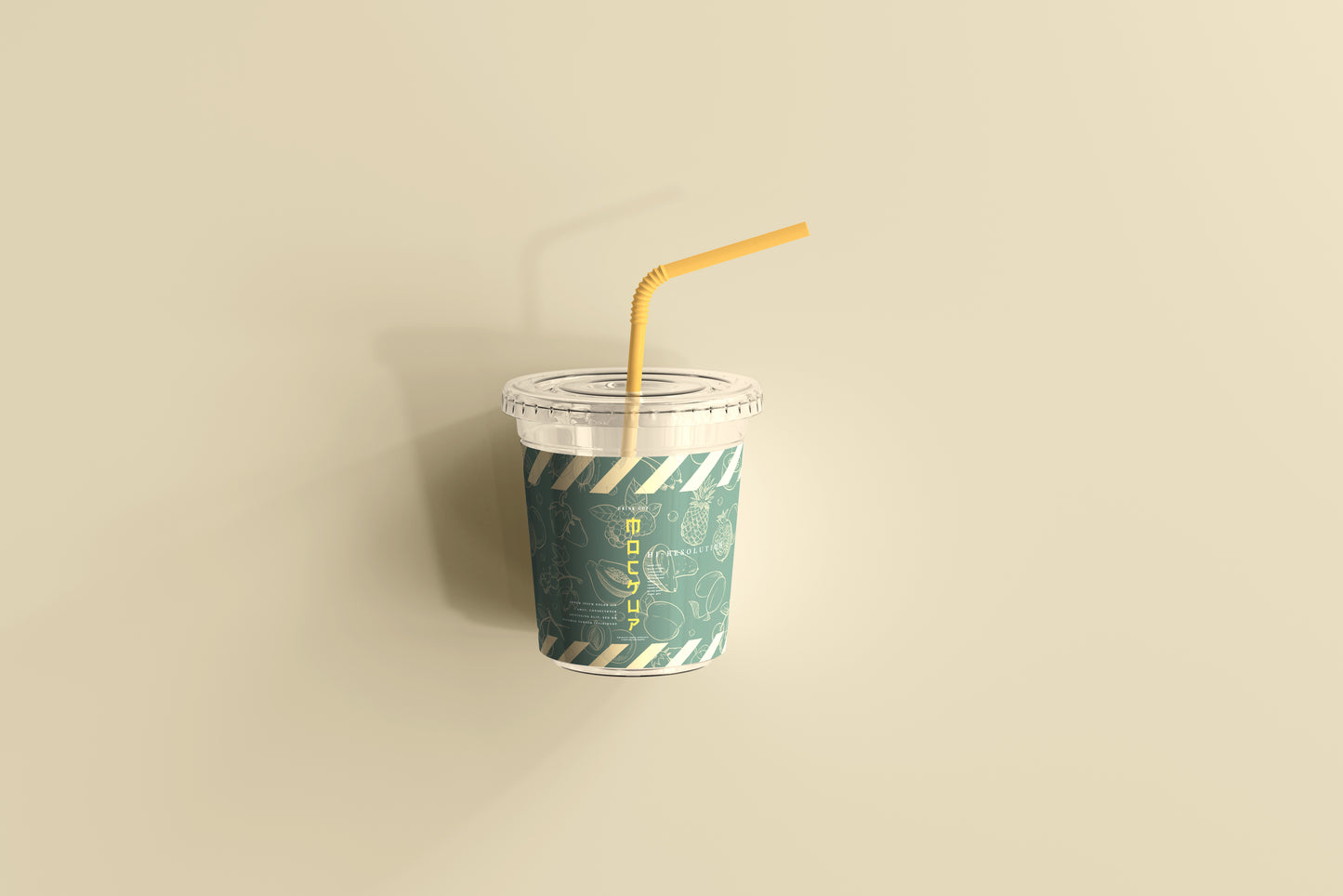 Flat Lid Small Plastic Cup Mockup