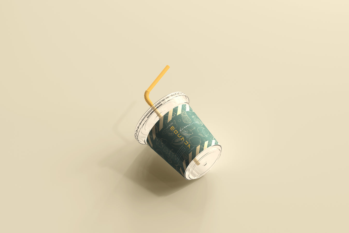 Flat Lid Small Plastic Cup Mockup