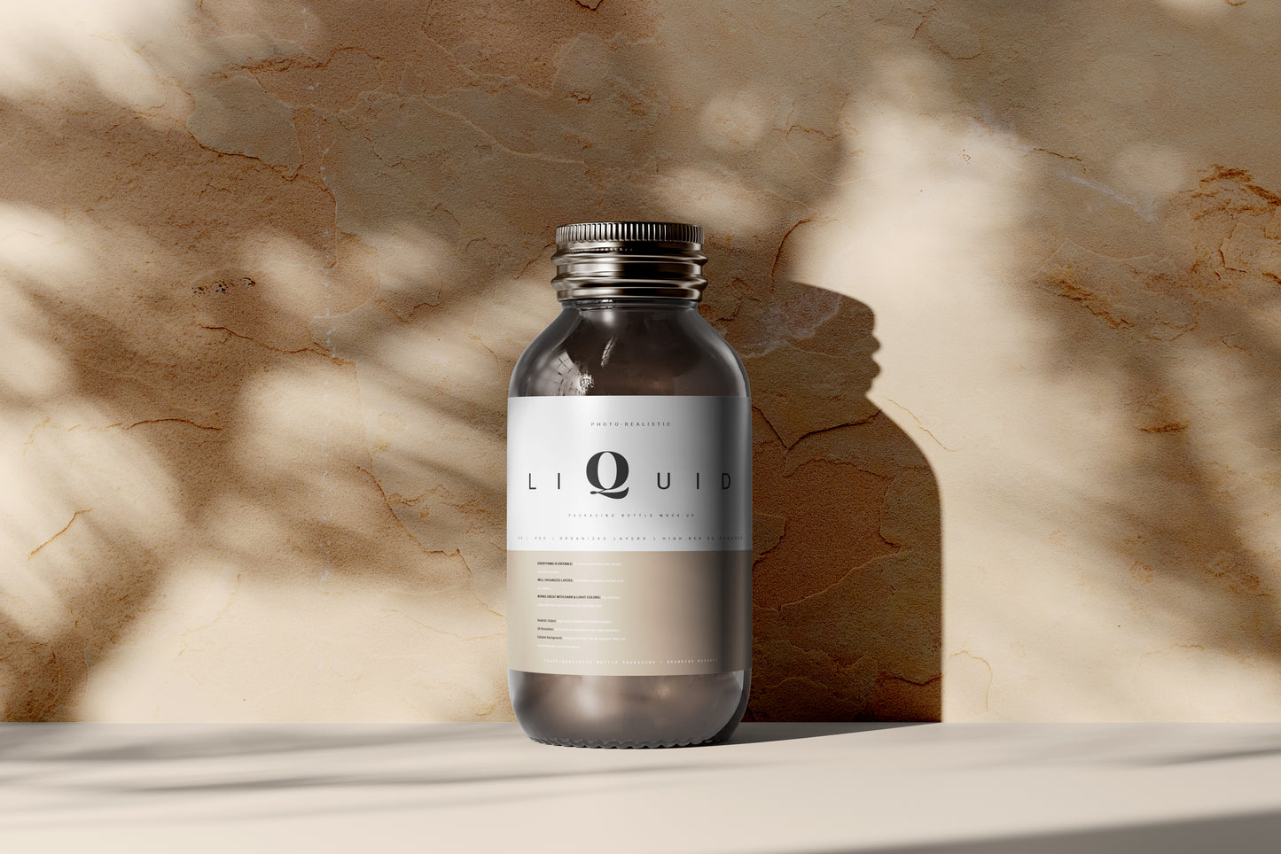 Amber Glass Medicine Bottle Mockup