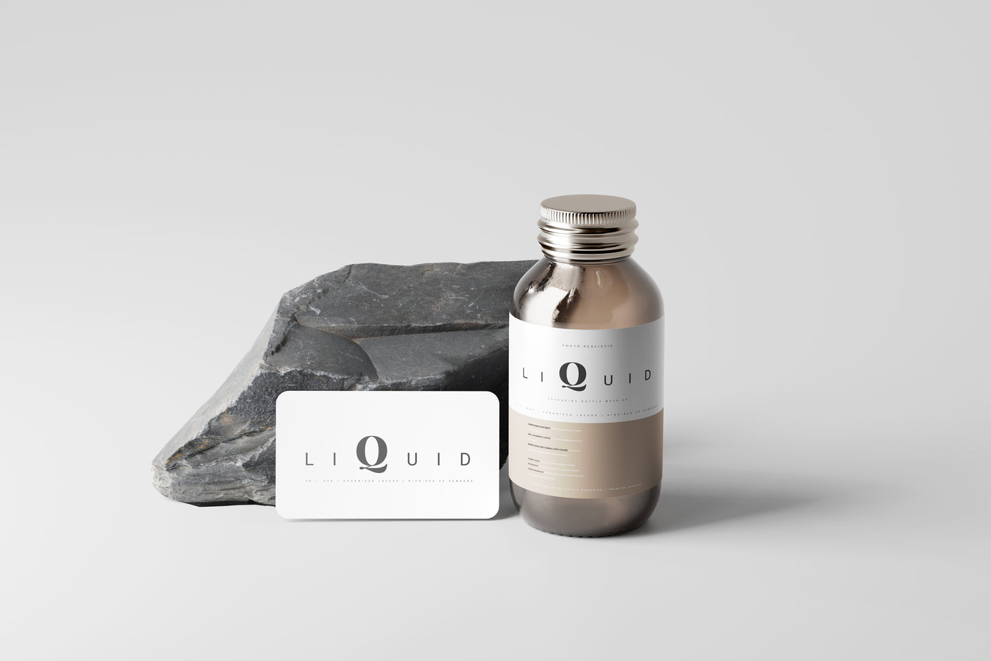 Amber Glass Medicine Bottle Mockup