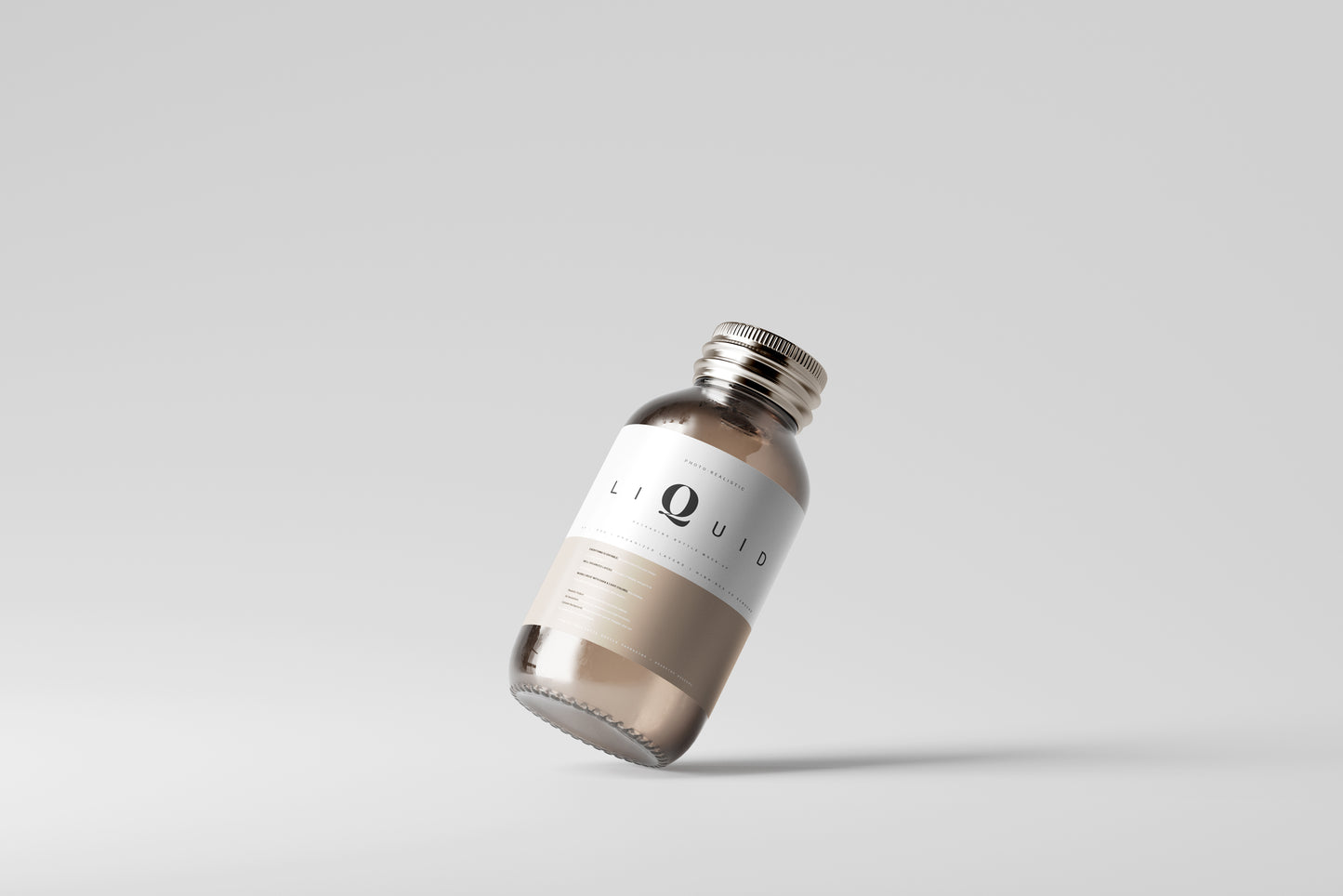 Amber Glass Medicine Bottle Mockup