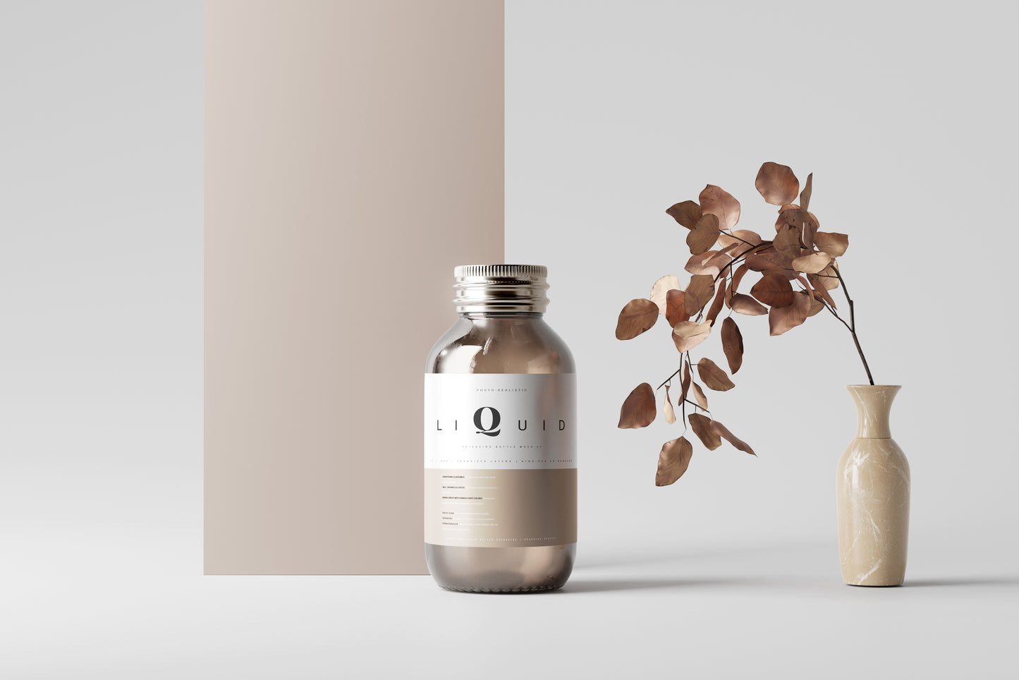 Amber Glass Medicine Bottle Mockup