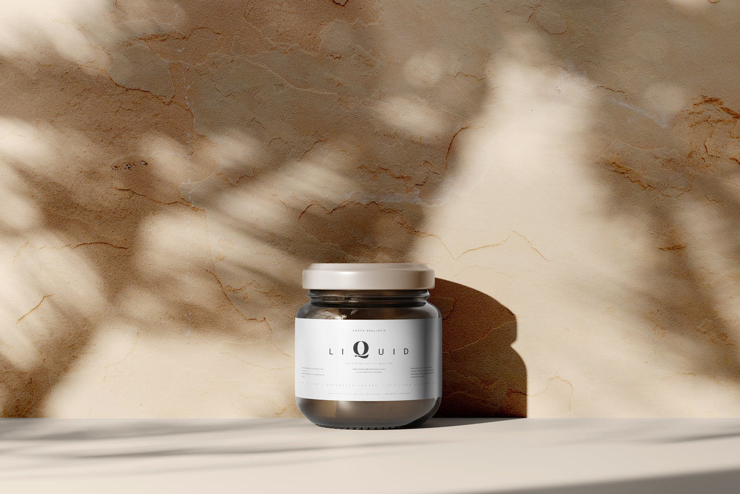 Amber Glass Jar Mockup