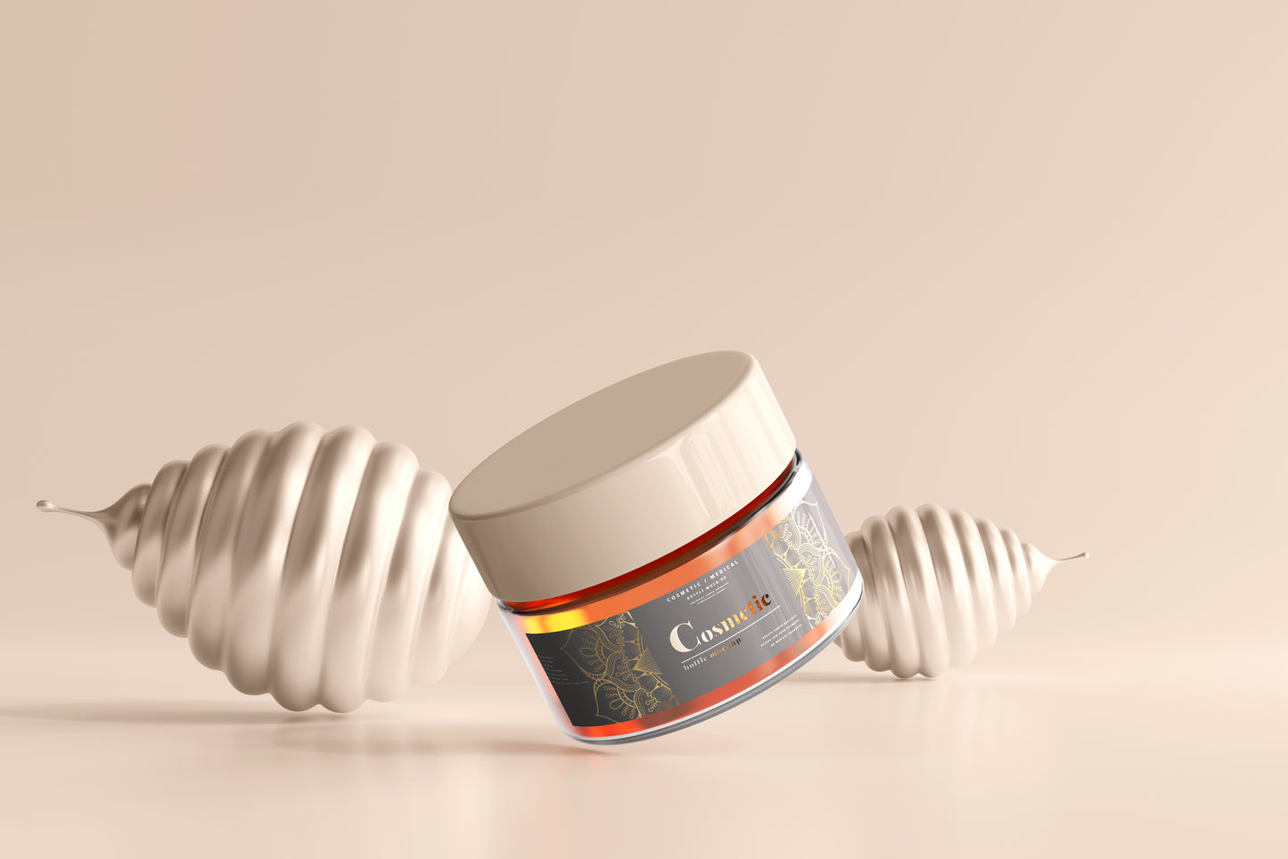 Cosmetic Glass Jar Mockup