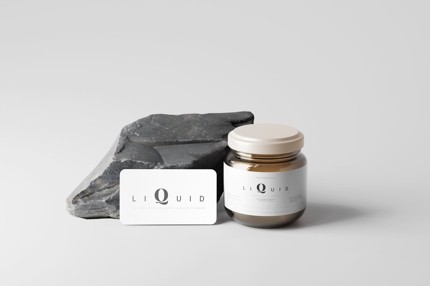 Amber Glass Jar Mockup