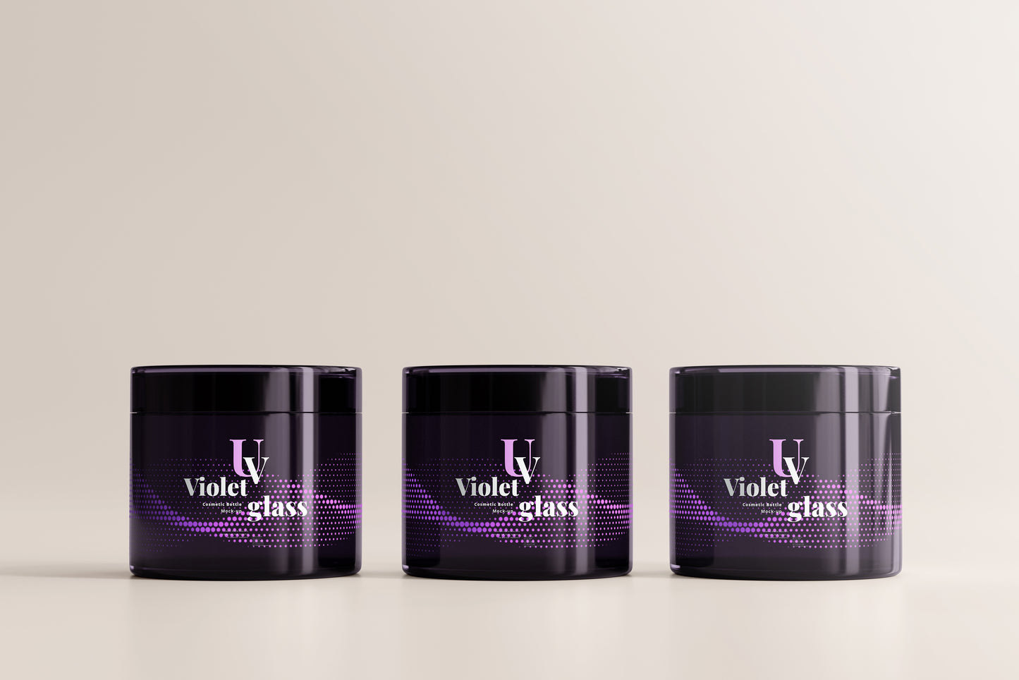 UV Glass Cosmetic Jar Mockups