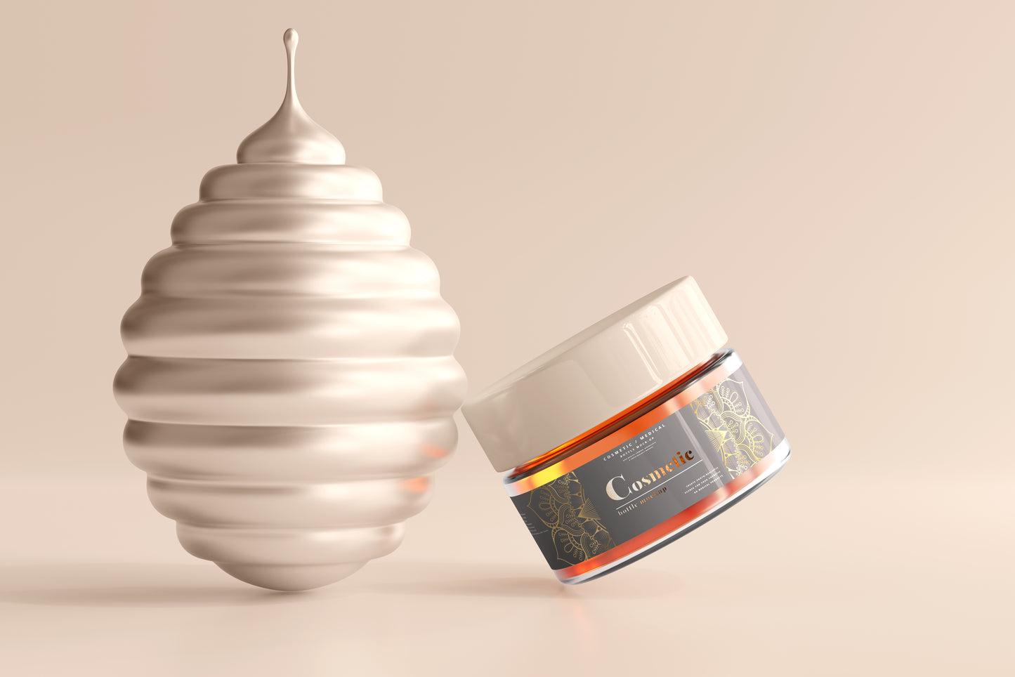 Cosmetic Glass Jar Mockup