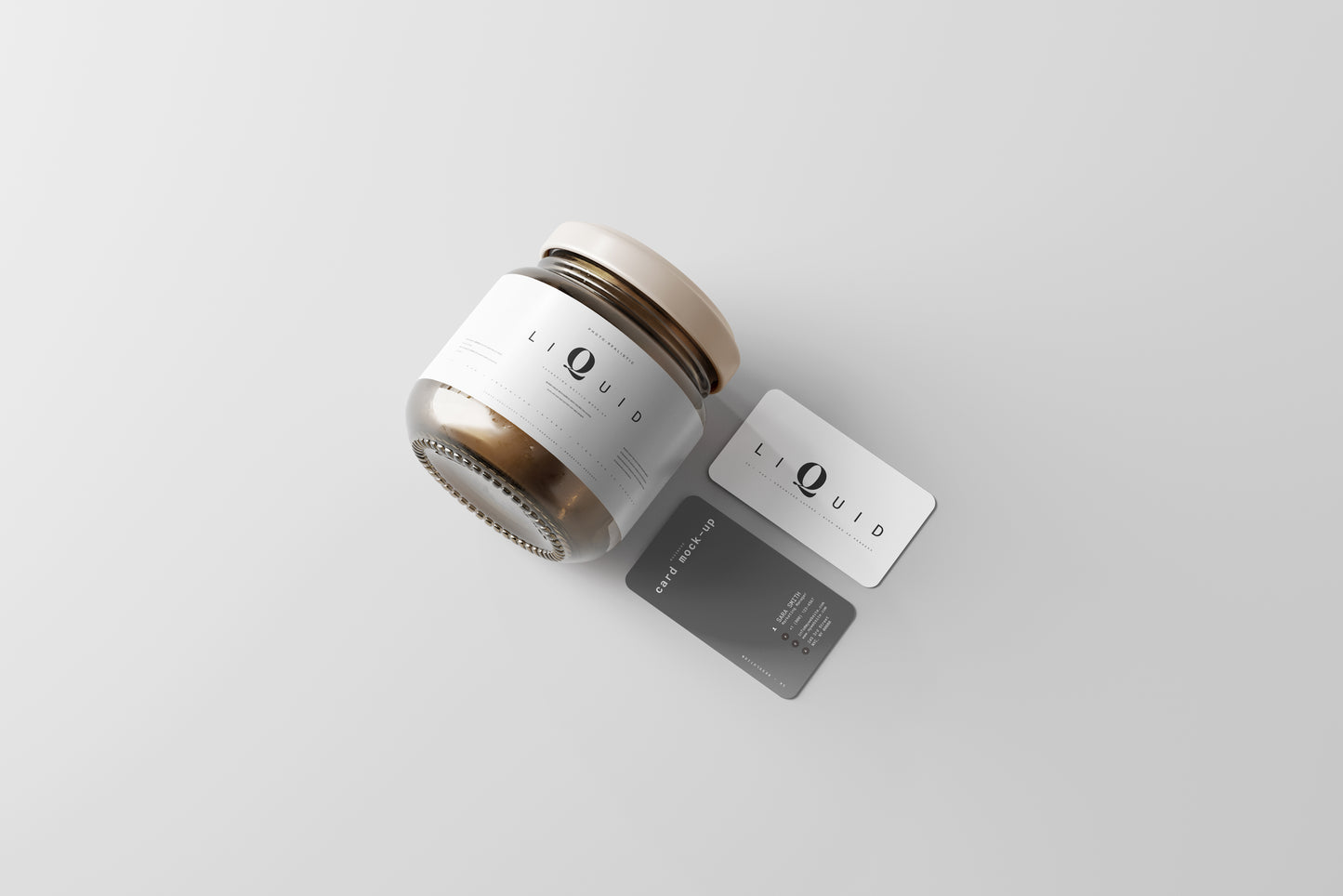 Amber Glass Jar Mockup