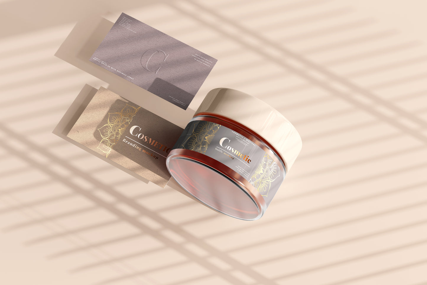 Cosmetic Glass Jar Mockup