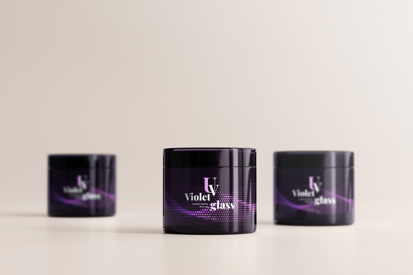 UV Glass Cosmetic Jar Mockups