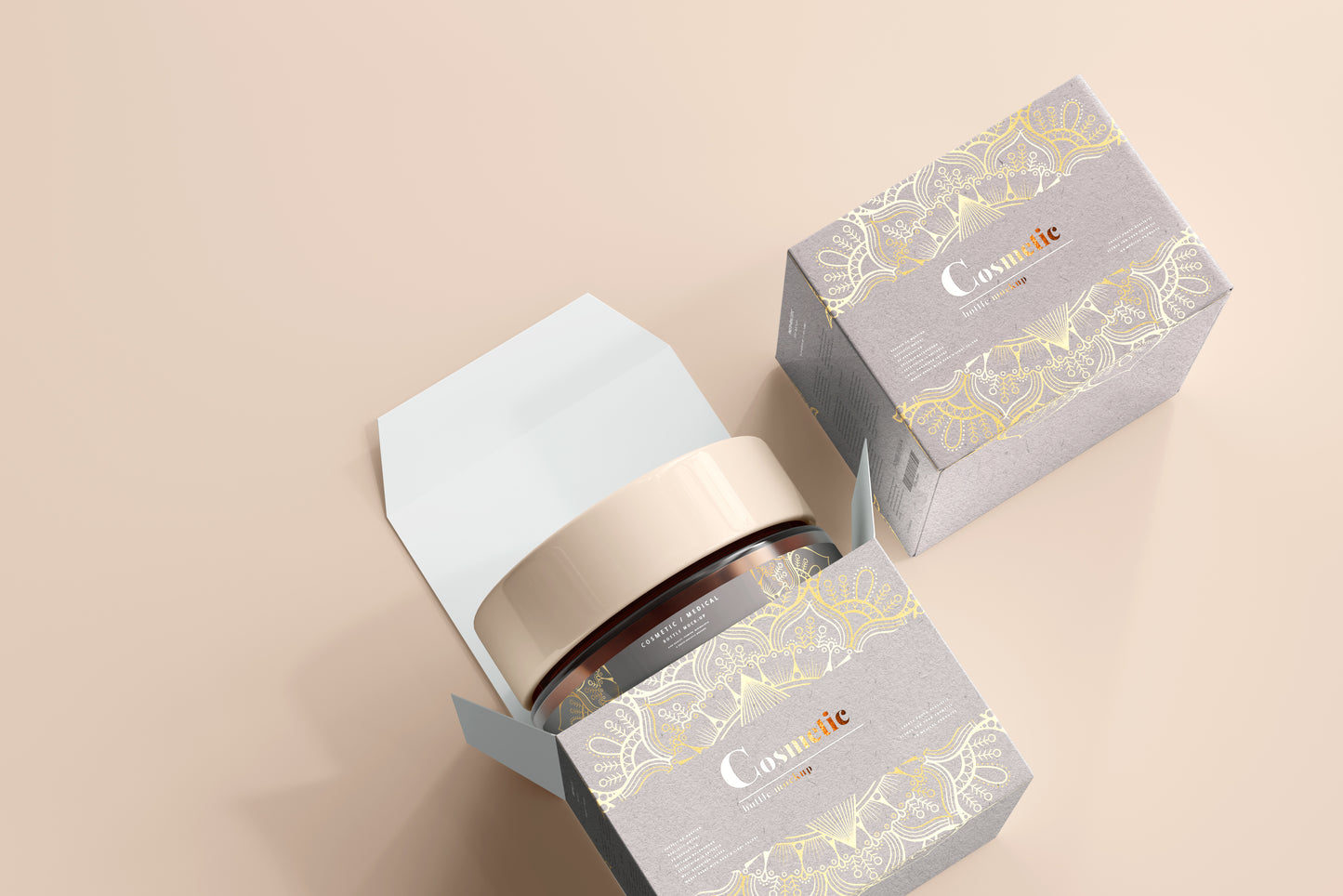 Cosmetic Glass Jar Mockup