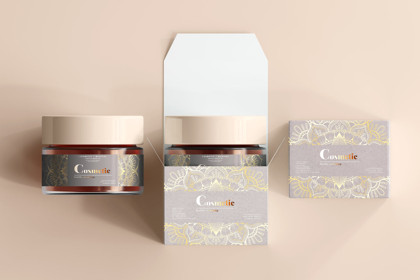 Cosmetic Glass Jar Mockup