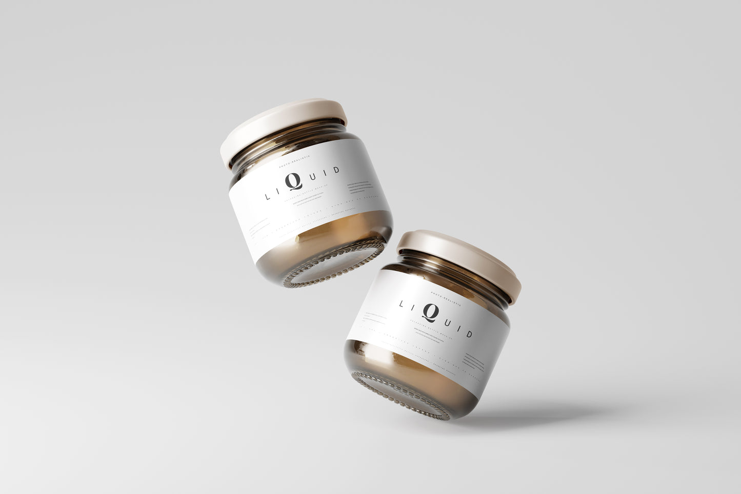 Amber Glass Jar Mockup