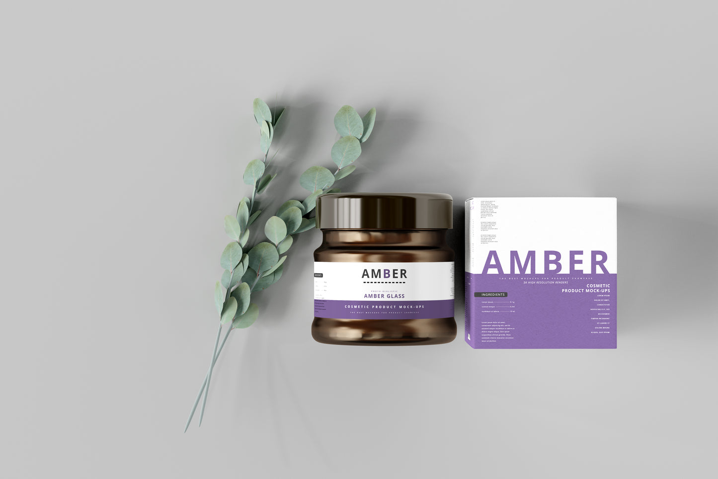 Amber Glass Jar Mockups