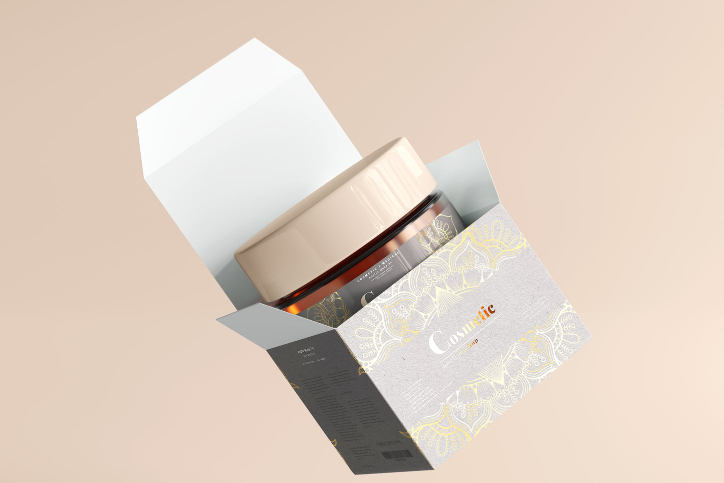 Cosmetic Glass Jar Mockup