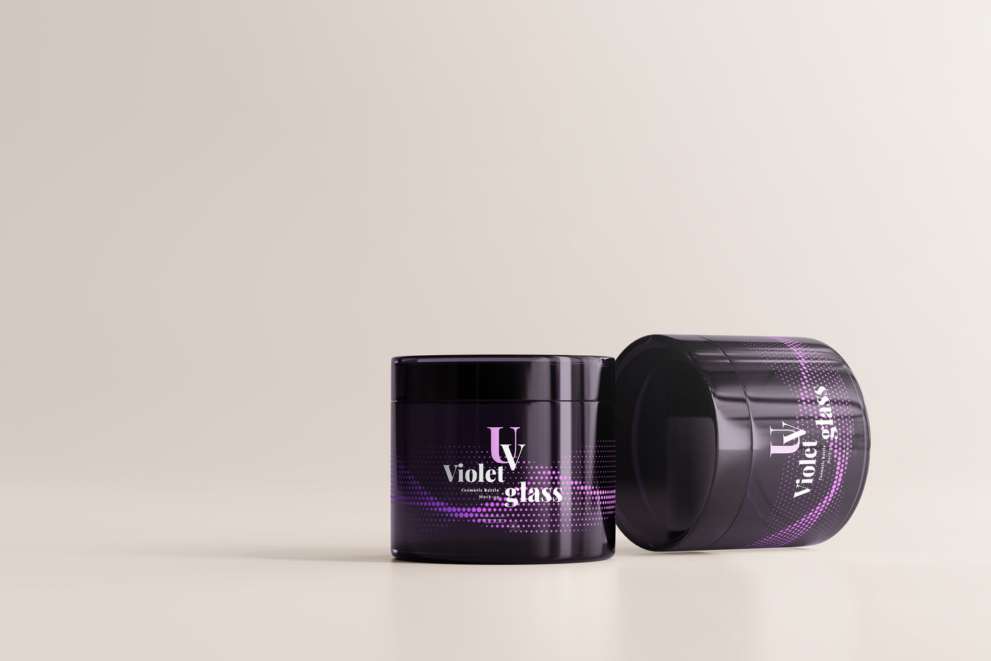 UV Glass Cosmetic Jar Mockups