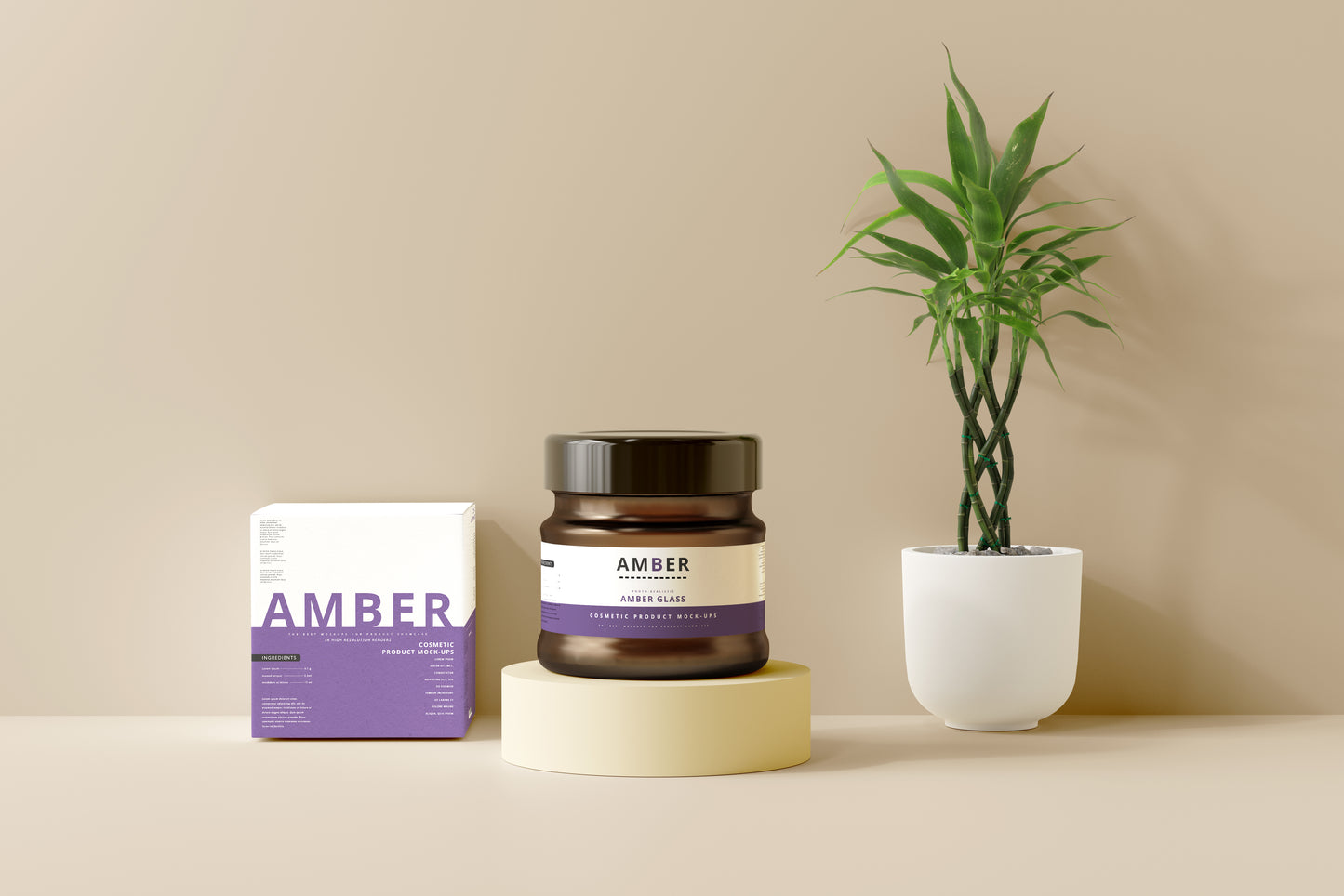 Amber Glass Jar Mockups