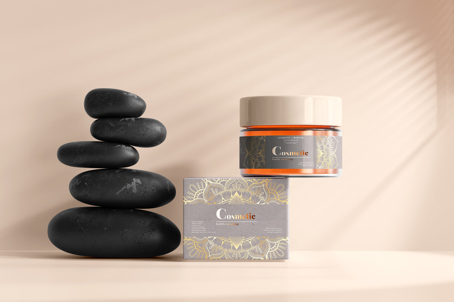 Cosmetic Glass Jar Mockup