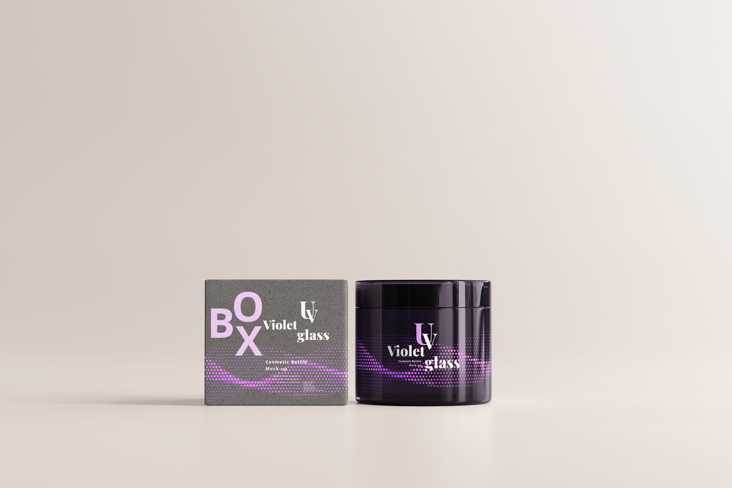 UV Glass Cosmetic Jar Mockups