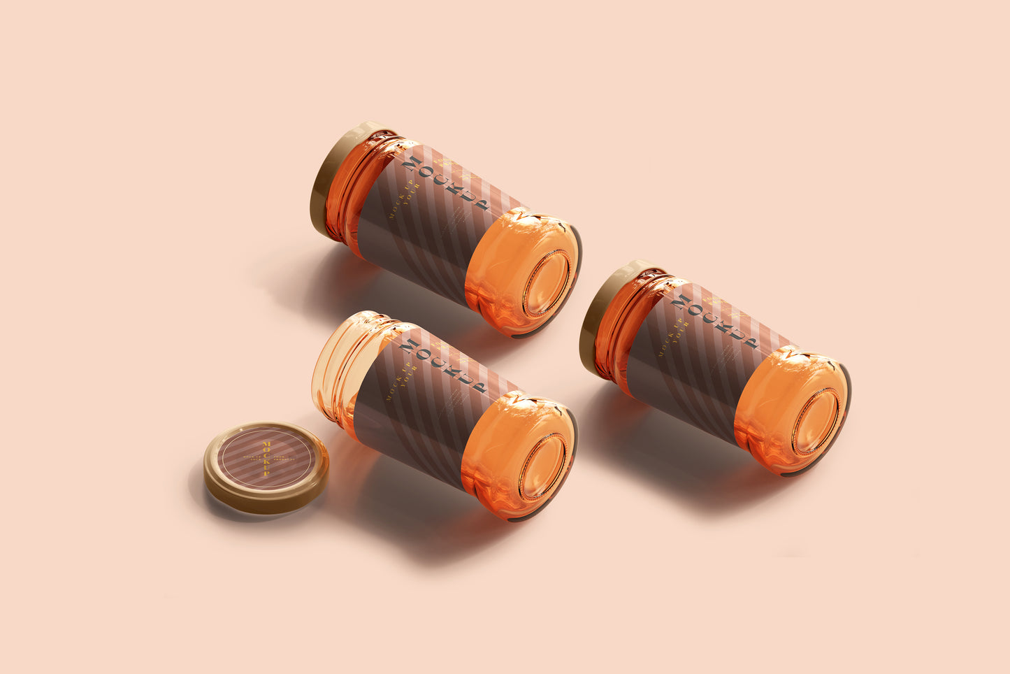 Amber Glass Jar Mockup