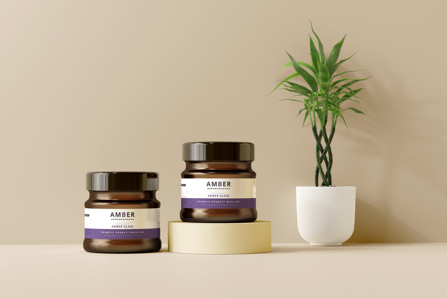 Amber Glass Jar Mockups