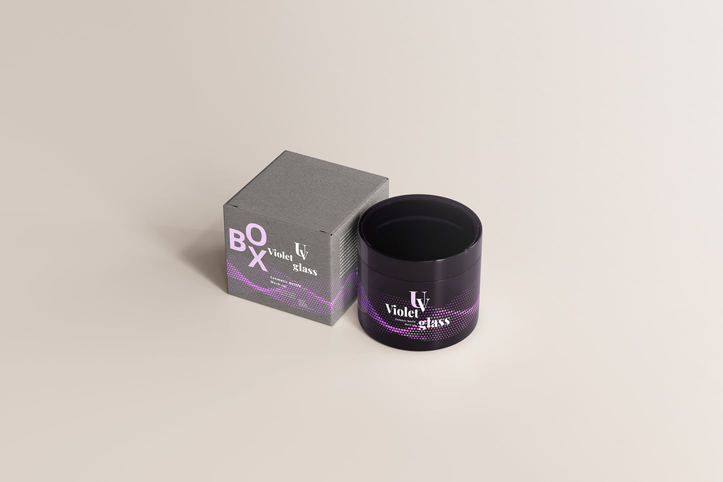 UV Glass Cosmetic Jar Mockups