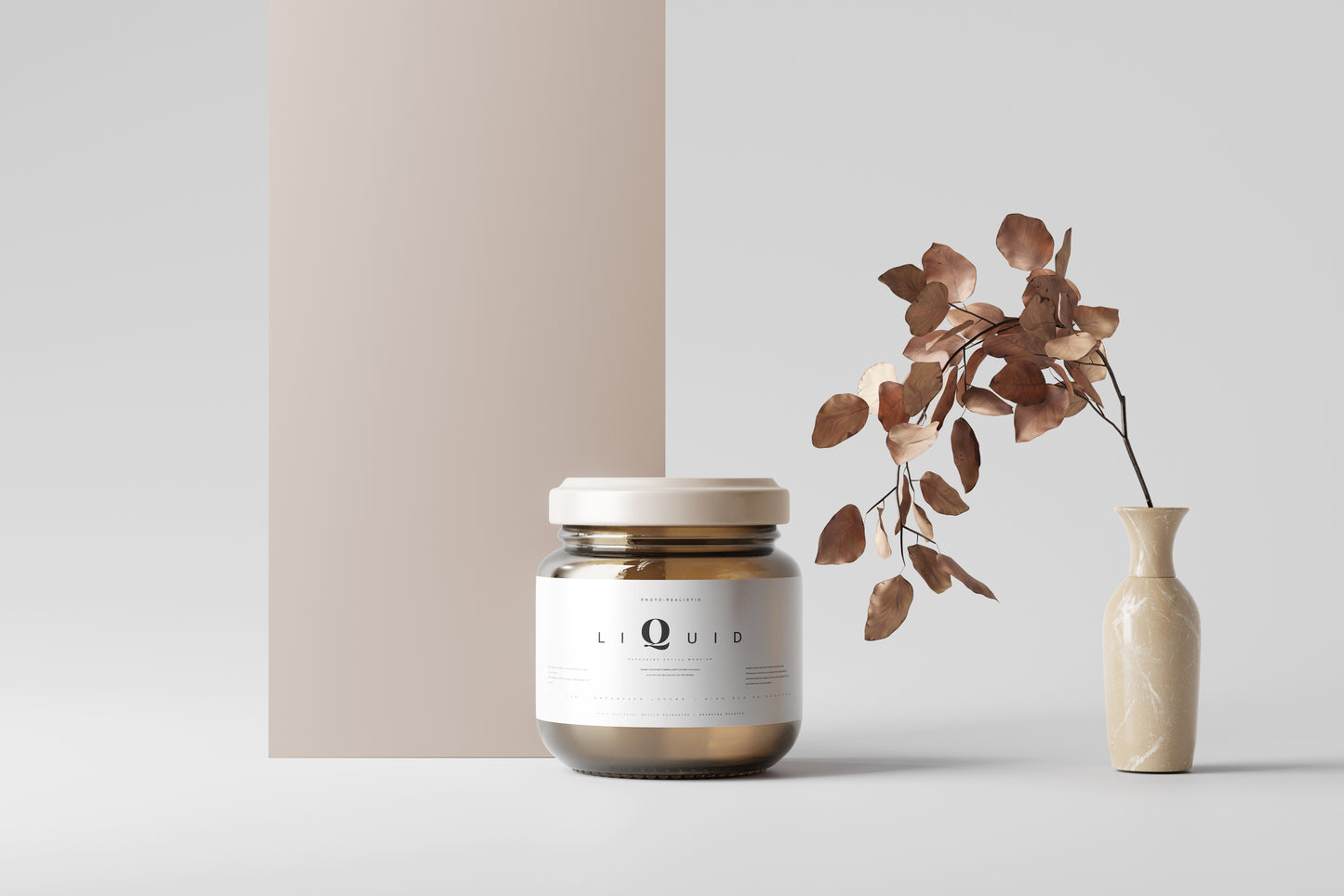 Amber Glass Jar Mockup