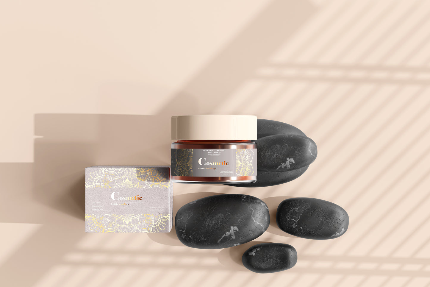 Cosmetic Glass Jar Mockup