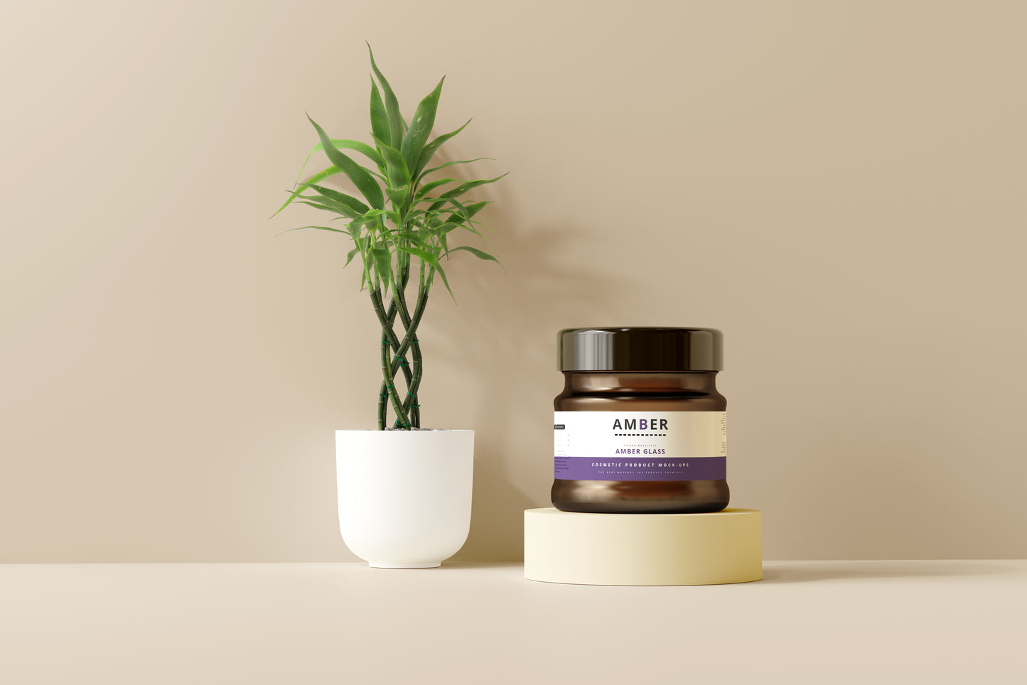 Amber Glass Jar Mockups