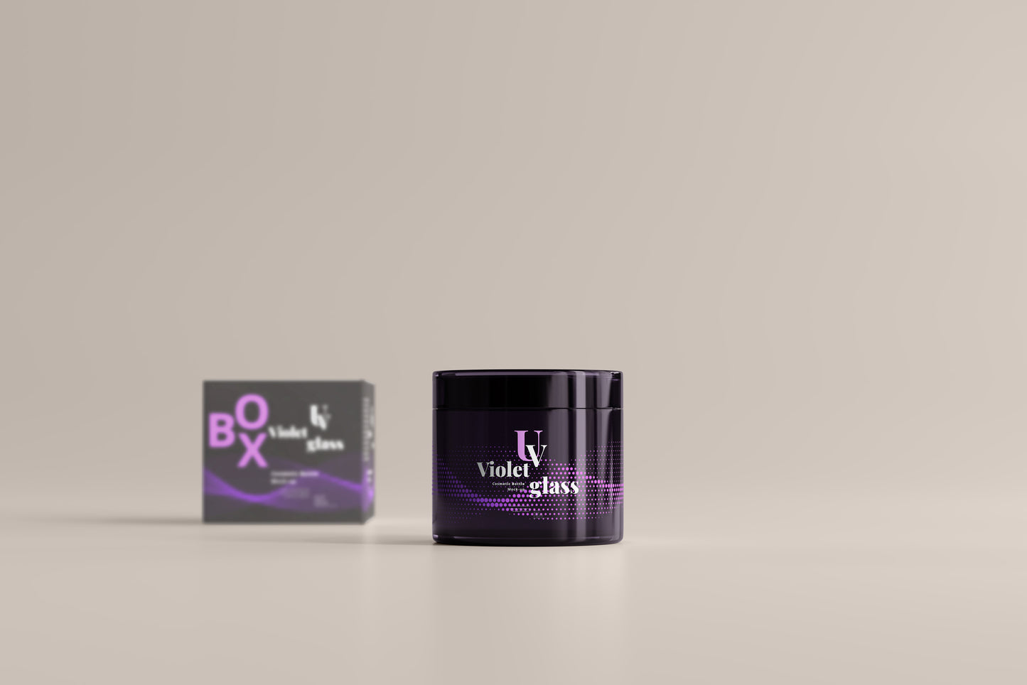 UV Glass Cosmetic Jar Mockups