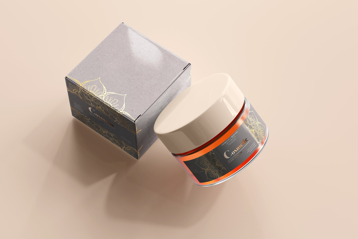 Cosmetic Glass Jar Mockup