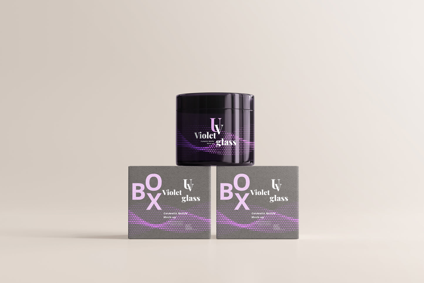 UV Glass Cosmetic Jar Mockups