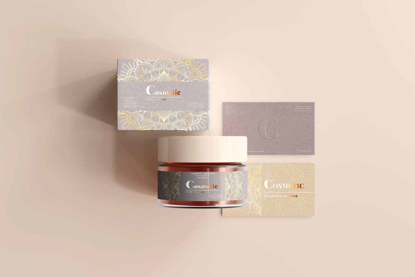 Cosmetic Glass Jar Mockup