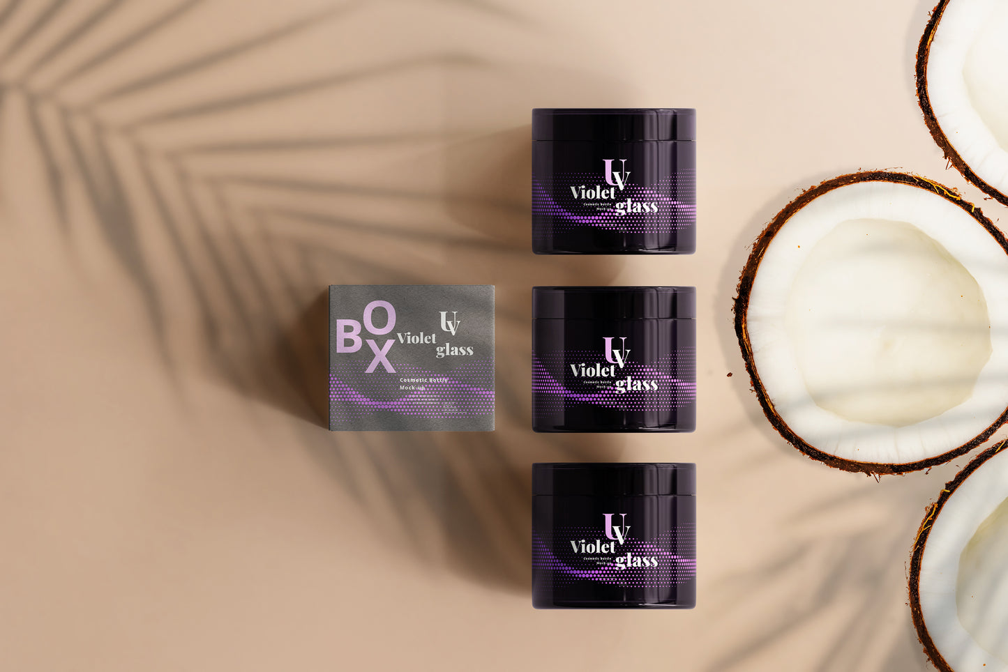 UV Glass Cosmetic Jar Mockups