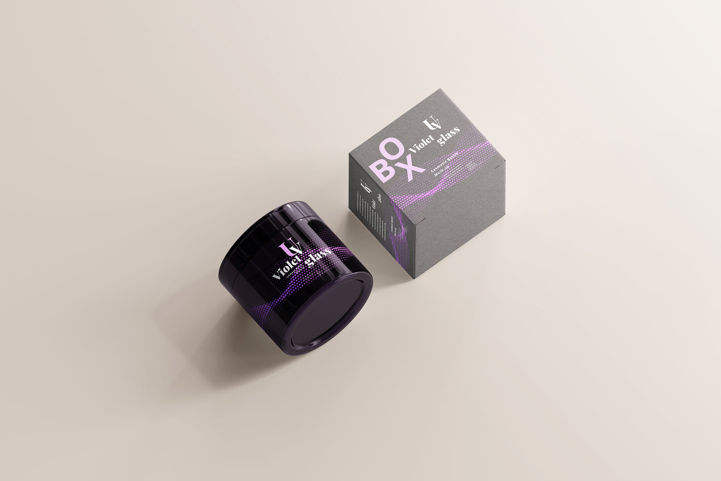 UV Glass Cosmetic Jar Mockups