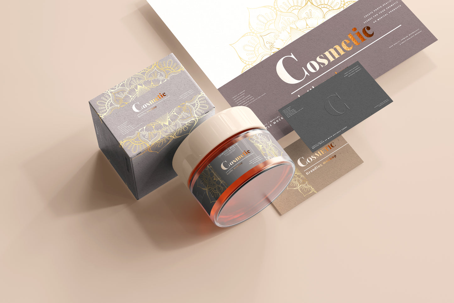 Cosmetic Glass Jar Mockup