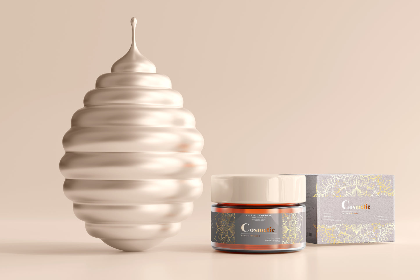 Cosmetic Glass Jar Mockup