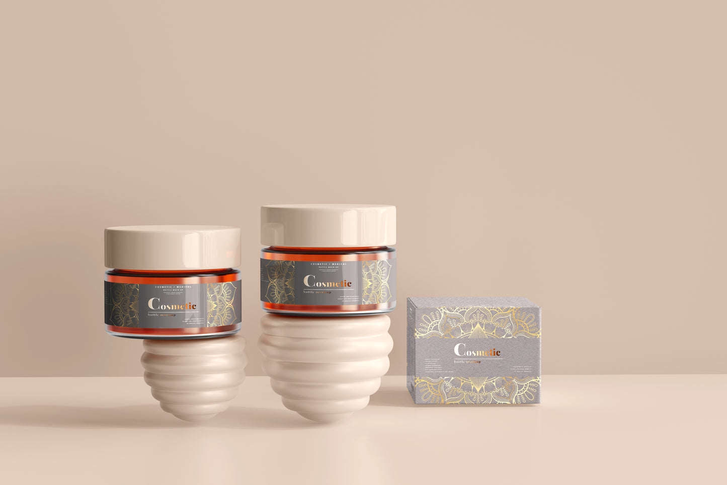 Cosmetic Glass Jar Mockup