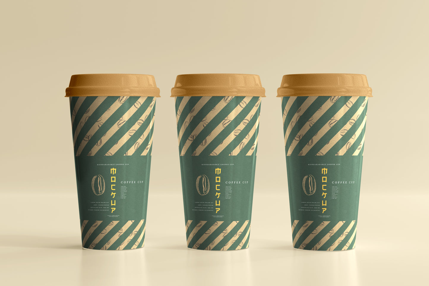 Biodegradable paper cup mockups