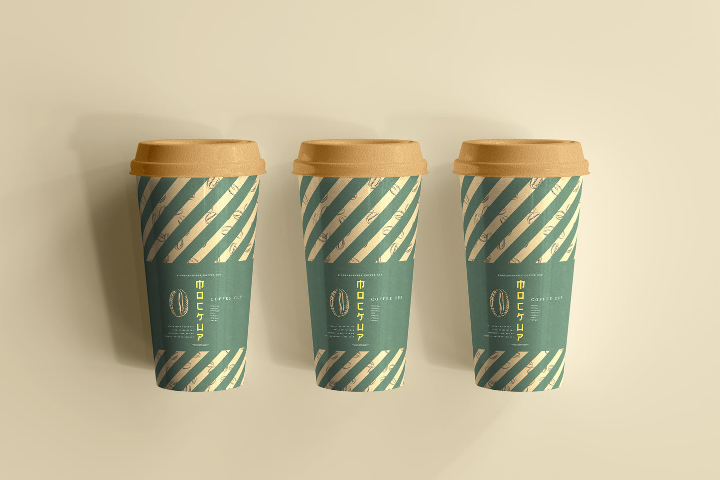 Biodegradable paper cup mockups