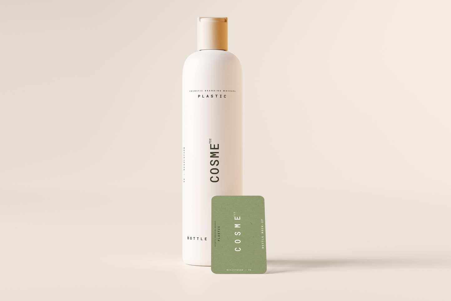 Disc Top-Cap Cosmetic Bottle Mockups - L